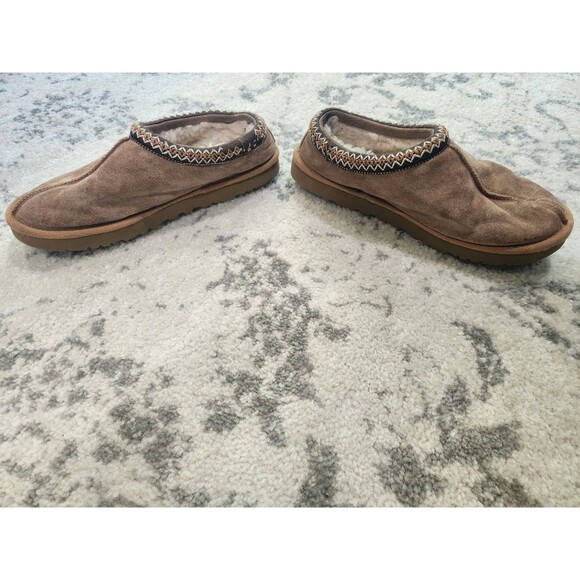 UGG Tasman Shoes Mens Size 12 Brown Suede Shearling Lined Clog Slippers 5950